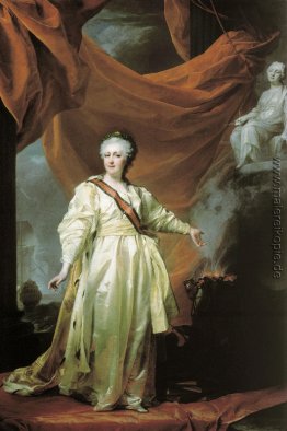 Porträt von Katharina II als Gesetzgeber im Tempel der Göttin de