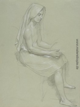 Studie einer Sitz Veiled Weibliche Figur