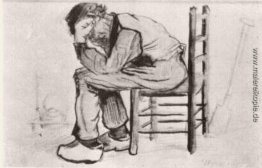 Peasant Sitzen durch den Kamin (Worn Out)