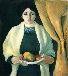 Portrait mit Äpfeln (Porträt der Frau des Künstlers)