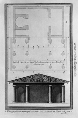 Riss und Aufriss des zweiten Tempels Tuscan Vitruvius