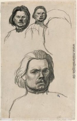 Studium der Portrait von Maxim Gorki