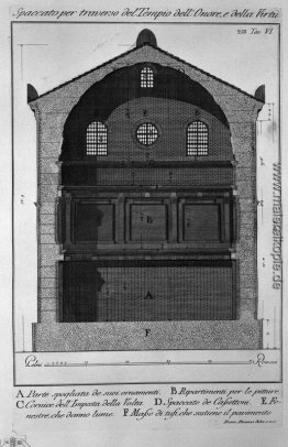 Querschnitt quer zum Tempel der Ehre und Tugend