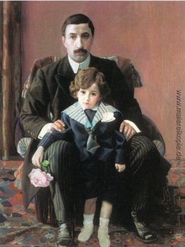 Portrait of Arman Frantsevich Aziber und sein Sohn