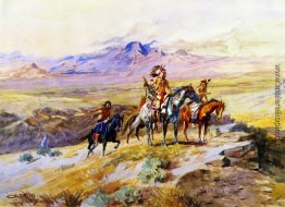 Indianer Scouting einen Wagon Train