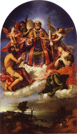 St. Nikolaus in der Glorie mit Johannes dem Täufer, St. Lucia un