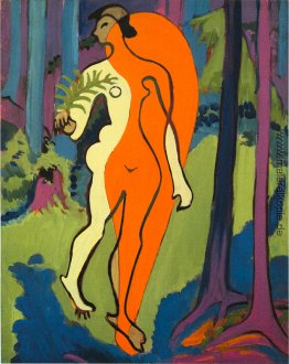 Nude in Orange und Gelb