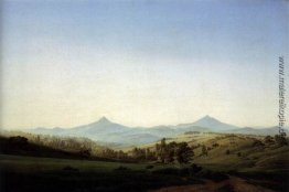 Böhmische Landschaft mit dem Berg Milleschauer