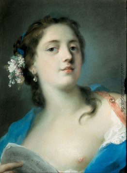 Der Singer Faustina Bordoni mit einer Partitur