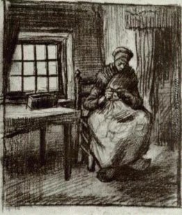 Innenraum mit Peasant Woman Sewing