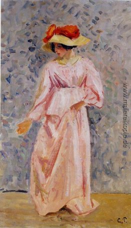 Porträt von Jeanne in einem rosa Robe