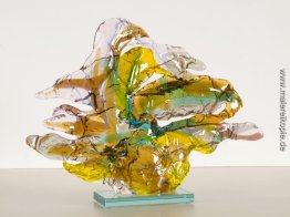 Ein Paar von Gans - farbenfrohe Skulptur - abstrakte Glaskunst i