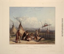 Funeral Gerüst eines Sioux Häuptling in der Nähe von Fort Pierre