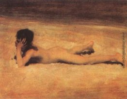 Naked Junge auf dem Strand