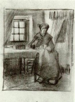 Innenraum mit Peasant Woman Sewing