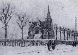 Die Kirche in Nuenen im Winter