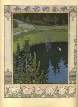 Illustration für den russischen Fairy Story "Weiße Ente"