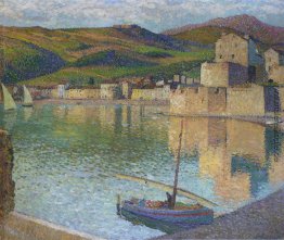 Blue Boat in Port Collioure