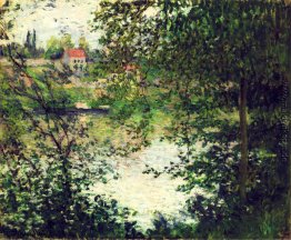 Ile de La großes Jatte durch die Bäume