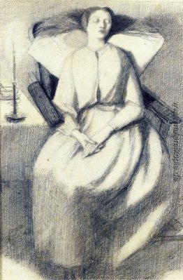 Elizabeth Siddal in einem Stuhl