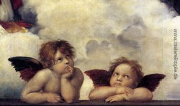 Putti, Detail von der Sistine Madonna