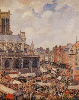 Der Markt rund um die Kirche von Saint-Jacques, Dieppe