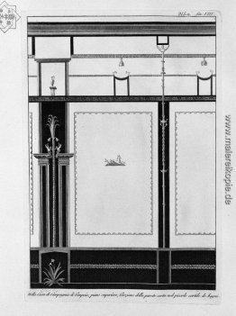 Im Haus von Pompeji, in der unteren Etage der Halle Wand mit Öff