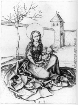 Madonna und Kind in der Couryard