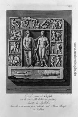 Andere griechische Marmorrelief mit Herkules und Omphale, im gle