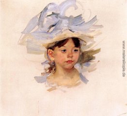 Sketch von Ellen Meine Cassatt in einem großen blauen Hut