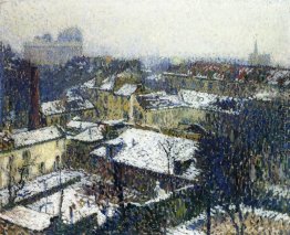 Die Dächer von Paris im Schnee, der Blick aus dem Atelier des Kü