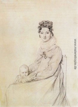 Madame Alexandre Lethiere, geboren Rosa Meli, und ihre Tochter,