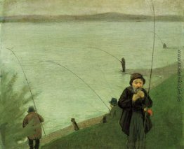 Angler auf dem Rhein