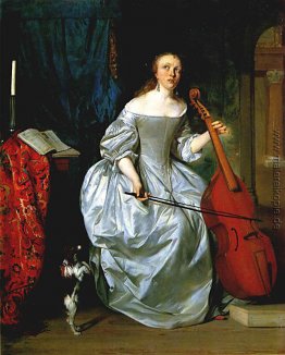 Frau spielt eine Viola de Gamba