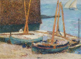 Boote im Hafen von Collioure