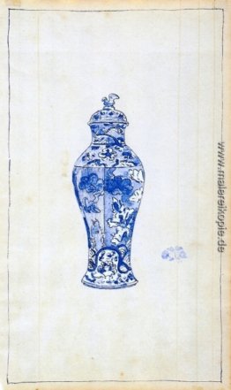 Blue and White Covered Urn