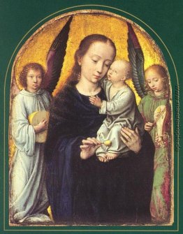 Maria mit Kind und zwei Engeln Musikmachen