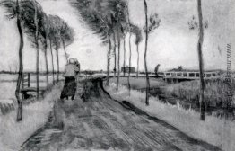 Landschaft mit Woman Walking