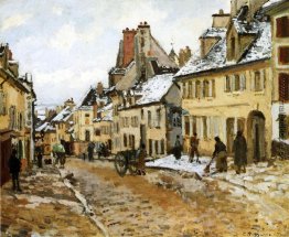 Pontoise, die Straße zu Gisors im Winter