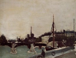 Blick auf die Ile Saint Louis von der Quai Henri IV Study