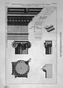 Die römische Altertümer, t. 4, Tafel LII. Vista in großen Teilen