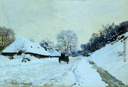 Wagen auf der schneebedeckten Straßen mit Saint-Simeon Farm