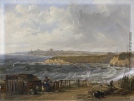 Cullercoats Blick auf Tynemouth - Flut