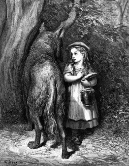 Red Riding Hood trifft alte Vater Wolf