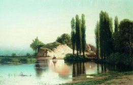 Landschaft mit Fluss in der Ukraine