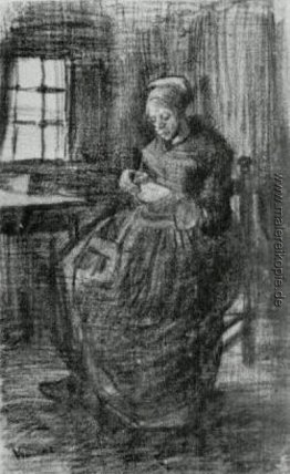 Innenraum mit Peasant Woman Sewing