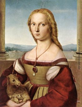 Porträt einer Dame mit einem Einhorn