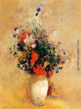 Blumen in einem blauen Vase