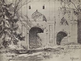 Eingangstor Savvinsky Kloster in der Nähe Zvenigorod