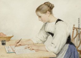 Junge Frau EINEN Brief schreibend